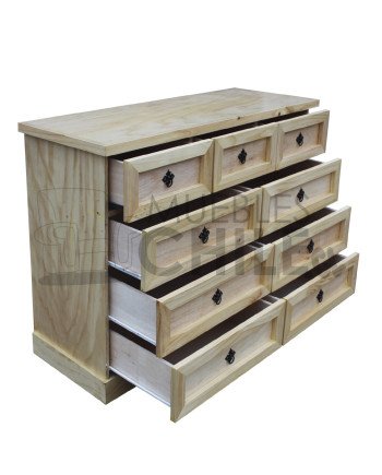 Cómoda Rústica con Riel Telescópico Metálico 120CM – Muebles Chile