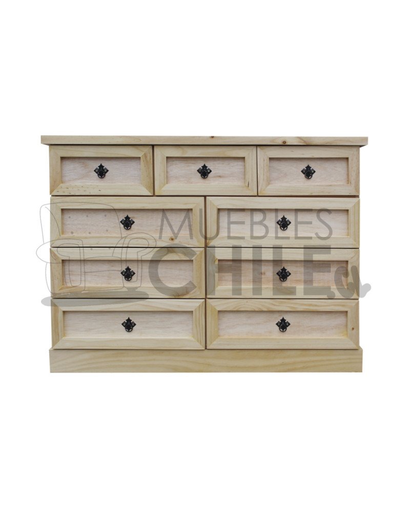 Cómoda Rústica con Riel Telescópico Metálico 120CM – Muebles Chile