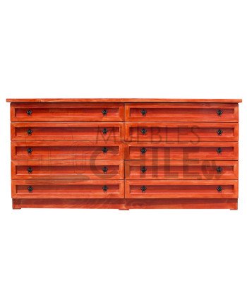 Cómoda Rústica con Riel Telescópico Metálico 200CM – Muebles Chile