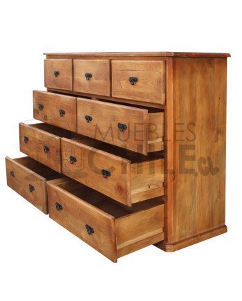Cómoda Rústica en Pino Oregón 150cm – Muebles Chile