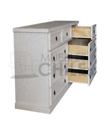 Comoda Vintage Blanca en Pino y Terciado 150cm – Muebles Chile