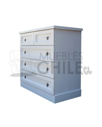 Comoda Vintage Blanca en Pino y Terciado 100cm – Muebles Chile