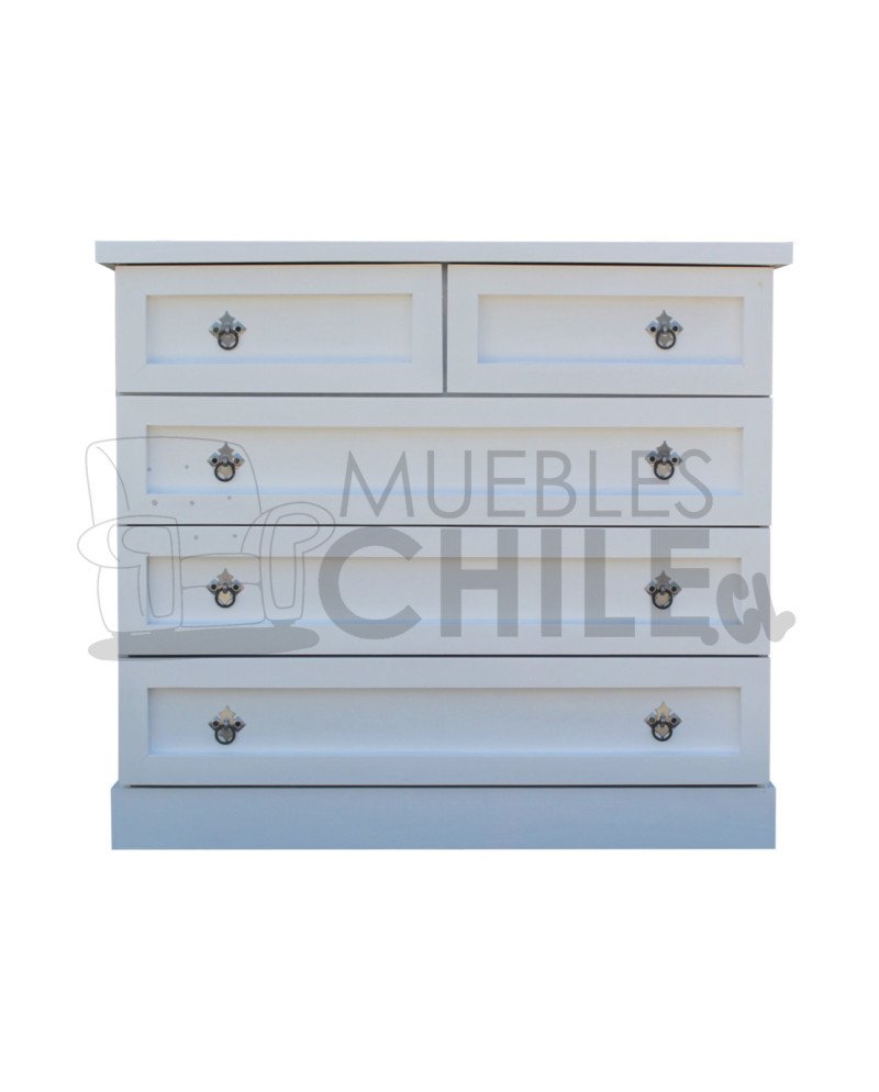Comoda Vintage Blanca en Pino y Terciado 100cm – Muebles Chile
