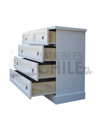 Comoda Vintage Blanca en Pino y Terciado 100cm – Muebles Chile