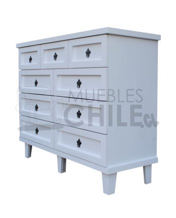 Comoda Vintage Blanca en Pino y Terciado 120cm– Muebles Chile