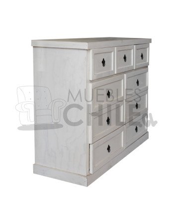 Comoda Vintage Blanca en Pino y Terciado 120cm– Muebles Chile