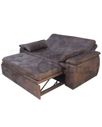 Sofá Cama Acolchado 190cm Cuero – Reclinable y Amplio