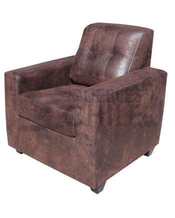 SILLON MONTREAL 1 CUERPO CUERO BONDED ENVEJECIDO
