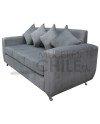 Sofá Espacio 3 Cuerpos con 2 Pouf Felpa – Sofá Amplio y Moderno para Living