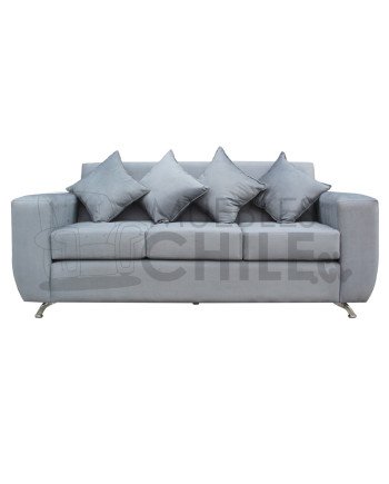 Sofá Espacio 3 Cuerpos con 2 Pouf Felpa – Sofá Amplio y Moderno para Living