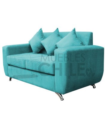 Sofá Espacio 2 Cuerpos con 2 Pouf Felpa – Sofá Amplio y Moderno para Living