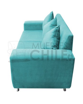 Sofá Espacio 2 Cuerpos con 2 Pouf Felpa – Sofá Amplio y Moderno para Living