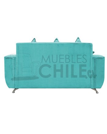 Sofá Espacio 2 Cuerpos con 2 Pouf Felpa – Sofá Amplio y Moderno para Living