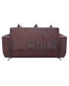 Sofá Espacio 2 Cuerpos con 2 Pouf Cuero Bonded – Sofá Moderno y Resistente para Living