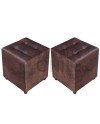 Sofá Espacio 2 Cuerpos con 2 Pouf Cuero Bonded – Sofá Moderno y Resistente para Living