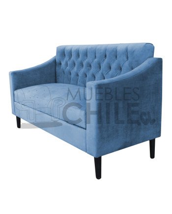 SOFA BAUL CAPITONE CON POLTRONAS BRAZO CUADRADO FELPA