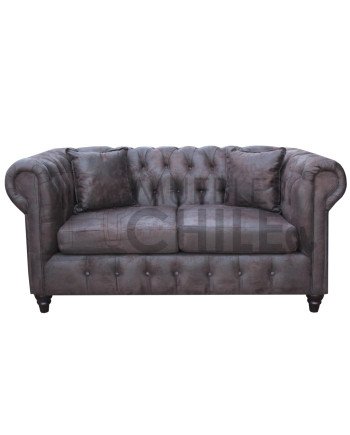 SOFA CHESTERFIELD 2 CUERPOS CUERO BONDED