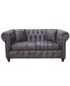 SOFA CHESTERFIELD 2 CUERPOS CUERO BONDED
