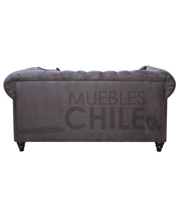 SOFA CHESTERFIELD 2 CUERPOS CUERO BONDED