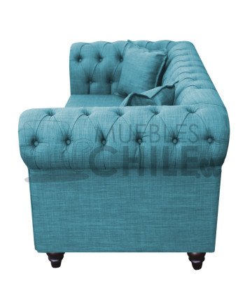 Sofa Chesterfield 2 Cuerpos Lino – Sillón Clásico Elegante y Resistente