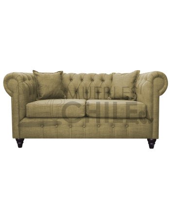 Sofa Chesterfield 2 Cuerpos Lino – Sillón Clásico Elegante y Resistente