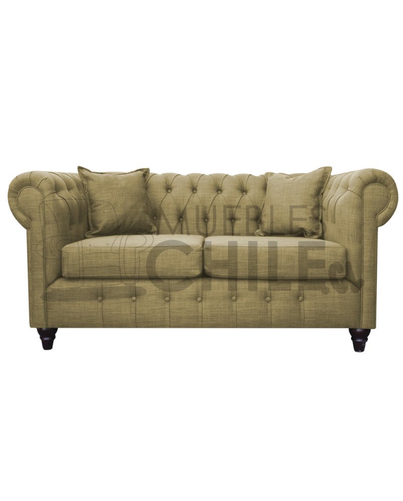 Sofa Chesterfield 2 Cuerpos Lino – Sillón Clásico Elegante y Resistente