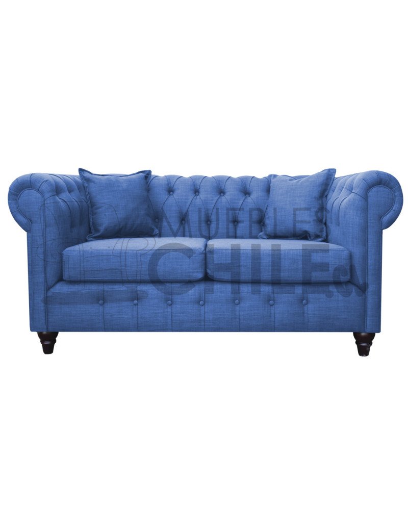 Sofa Chesterfield 2 Cuerpos Lino – Sillón Clásico Elegante y Resistente