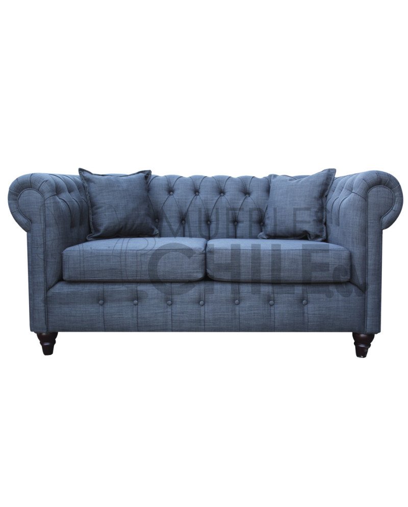 Sofa Chesterfield 2 Cuerpos Lino – Sillón Clásico Elegante y Resistente