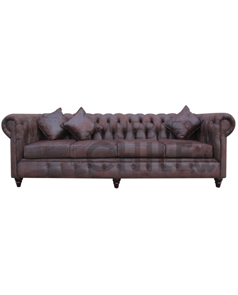 SOFA CHESTERFIELD 4 CUERPOS CUERO BONDED