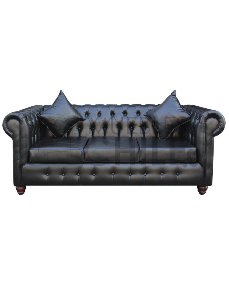 Sofá Chesterfield 3 Cuerpos en Cuero PU – Sofá Capitone Elegante y Resistente