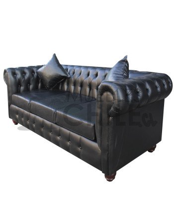 Sofá Chesterfield 3 Cuerpos en Cuero PU – Sofá Capitone Elegante y Resistente