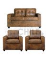JUEGO DE LIVING MONTREAL CUERO BONDED ENVEJECIDO