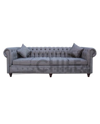 SOFA CHESTERFIELD 4 CUERPOS LINO