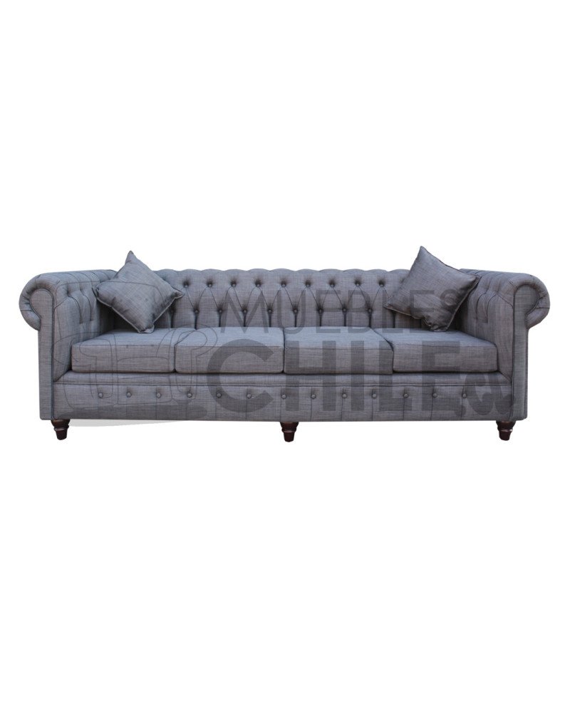 SOFA CHESTERFIELD 4 CUERPOS LINO