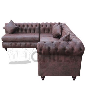 CHESTERFIELD CAPITONE MODULAR CUERO BONDED