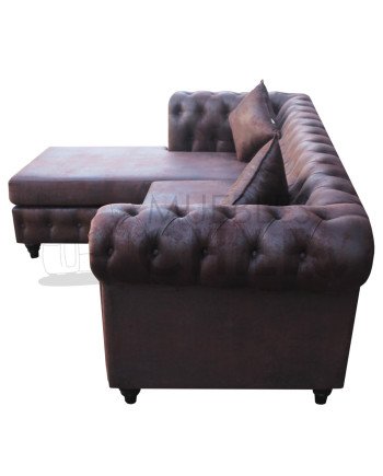 Chesterfield modular cuero bonded reversible – Muebles Chile