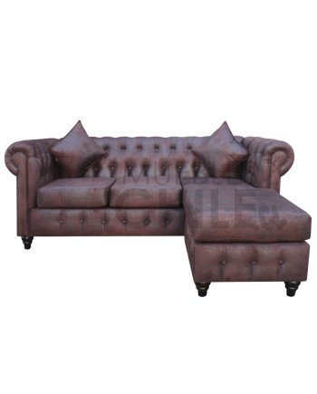 Chesterfield modular cuero bonded reversible – Muebles Chile