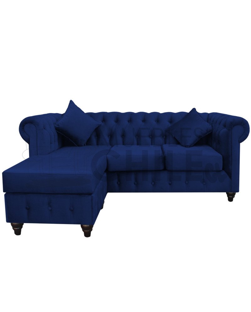 Sofá Chesterfield Seccional Reversible Felpa – Elegante y Reforzado