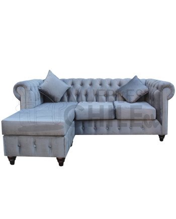 Sofá Chesterfield Seccional Reversible Felpa – Elegante y Reforzado