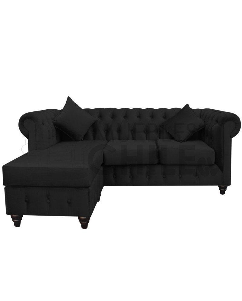 Sofá Chesterfield Seccional Reversible Felpa – Elegante y Reforzado