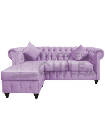 Sofá Chesterfield Seccional Reversible Felpa – Elegante y Reforzado