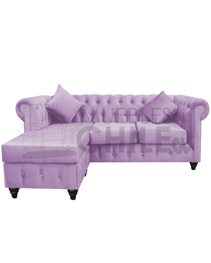 Sofá Chesterfield Seccional Reversible Felpa – Elegante y Reforzado