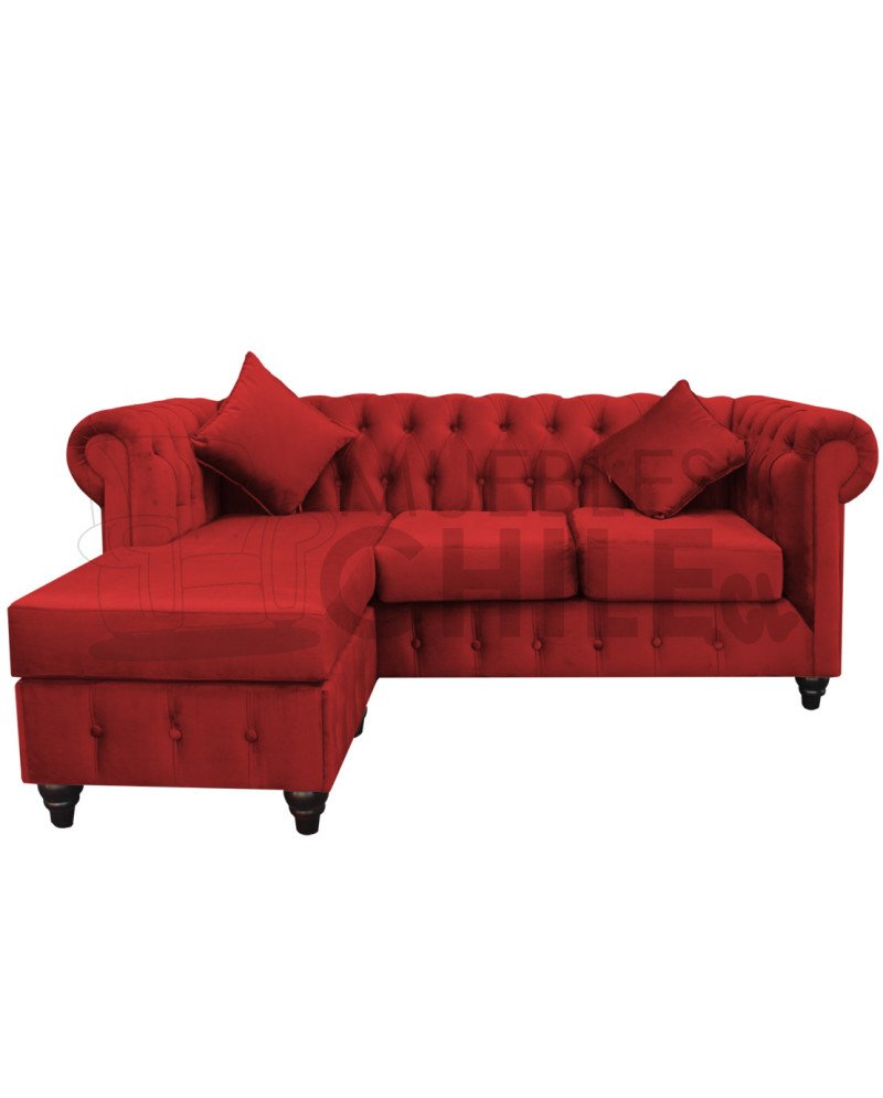 Sofá Chesterfield Seccional Reversible Felpa – Elegante y Reforzado
