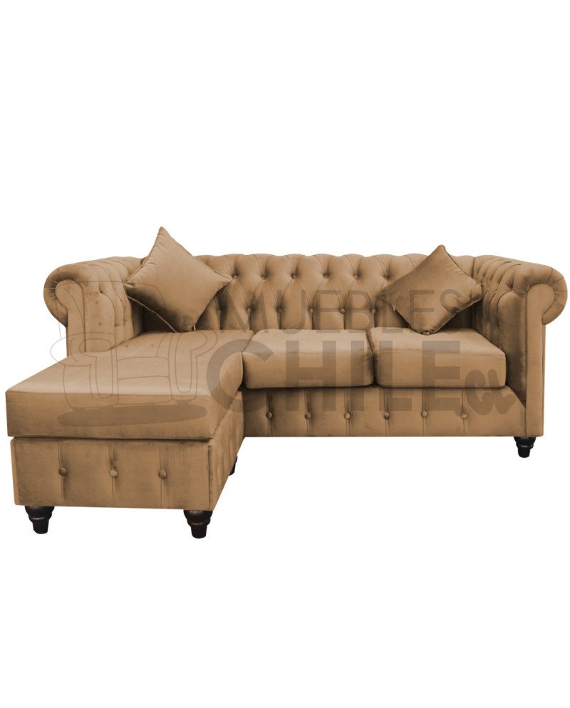 Sofá Chesterfield Seccional Reversible Felpa – Elegante y Reforzado