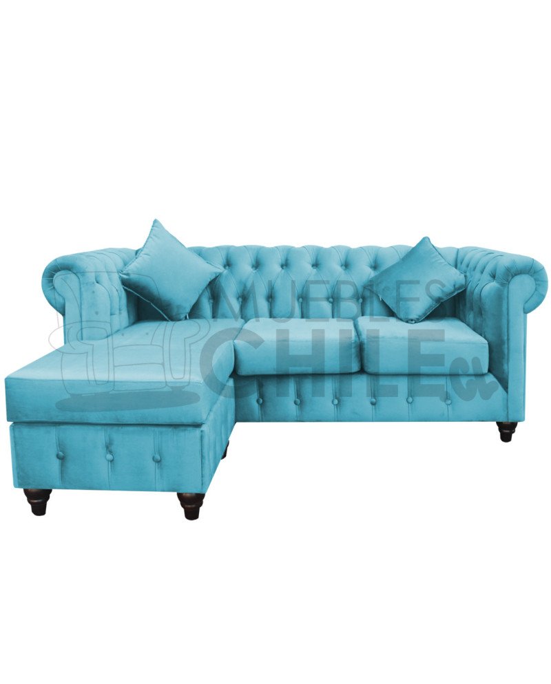 Sofá Chesterfield Seccional Reversible Felpa – Elegante y Reforzado