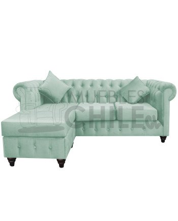 Sofá Chesterfield Seccional Reversible Felpa – Elegante y Reforzado