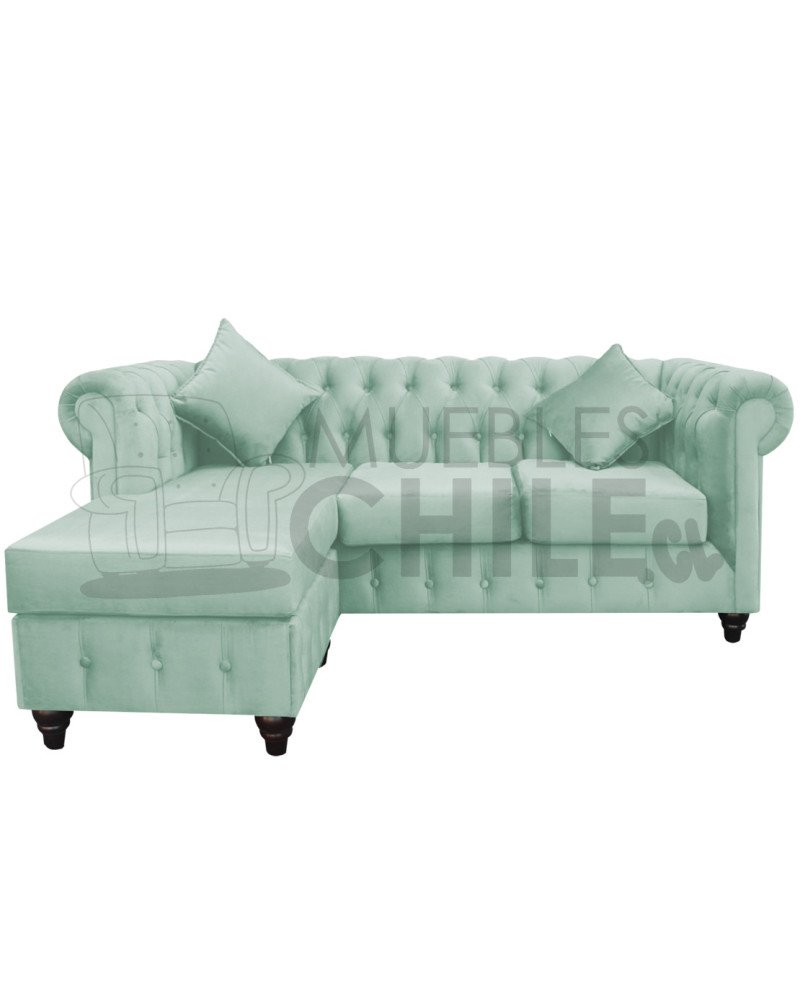 Sofá Chesterfield Seccional Reversible Felpa – Elegante y Reforzado