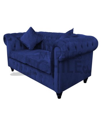 SOFA CAPITONE CHESTERFIELD 2 CUERPOS FELPA
