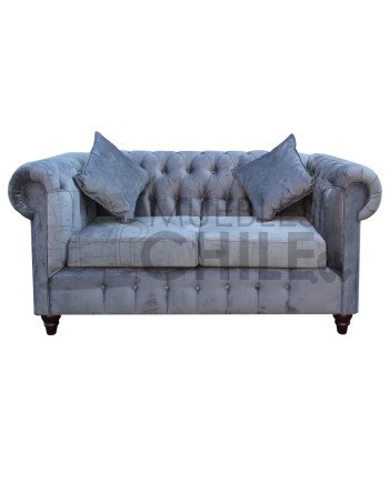 Sillón Chesterfield 2 Cuerpos Felpa – Sillón Clásico Elegante y Resistente