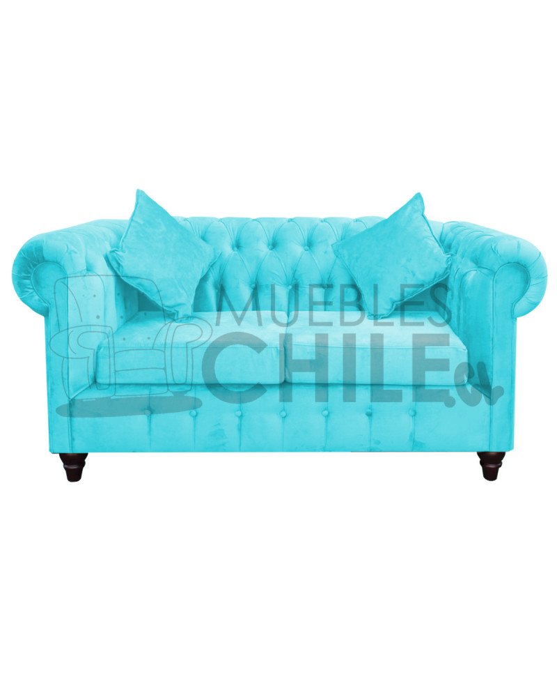 SOFA CAPITONE CHESTERFIELD 2 CUERPOS FELPA